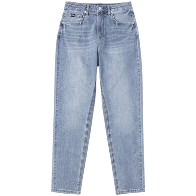 【张凌赫代言】Lee凉凉裤25新品411高腰小直脚蓝色轻薄女士牛仔裤