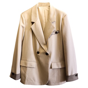 挺括有型西装领OL通勤职场2025秋季新款宽松外套女西装小西服V970