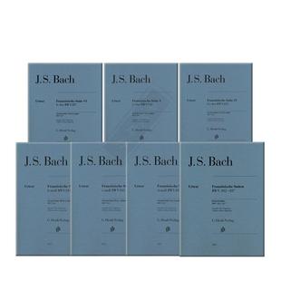 巴赫法国组曲 BWV812-817 钢琴独奏无指法 全集加分册 亨乐原版乐谱书 Henle Bach French Suites piano