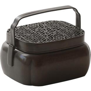 紫铜双提梁手炉大号香炉家用纯铜古风暖手炉炭铜手炉取暖室内怀炉