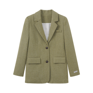 Even一雯【韩系姐姐】韩系高智秋冬羊毛加厚气质毛呢羽绒西装外套