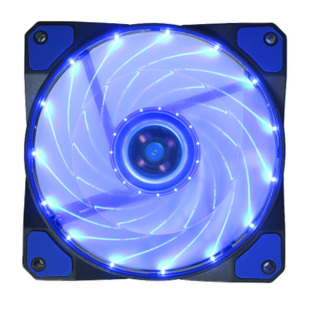 12CM机箱散热风扇 静音风扇红绿蓝白色15灯LED流光灯12025风扇