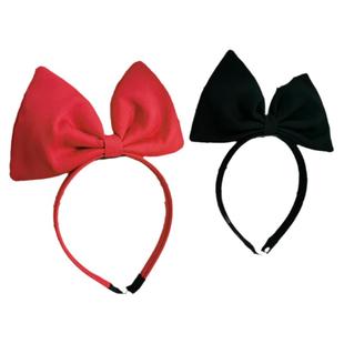 新年头饰红色蝴蝶结发箍女白雪公主风可爱发卡春节过年儿童发饰