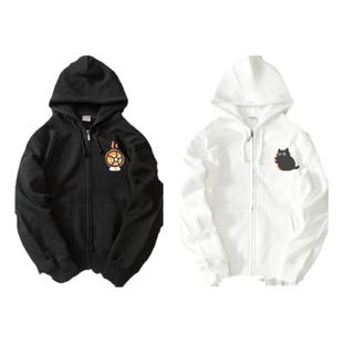 悦游 烤火黑猫 小众原创情侣外套猫咪加绒情侣装卫衣春秋款秋季