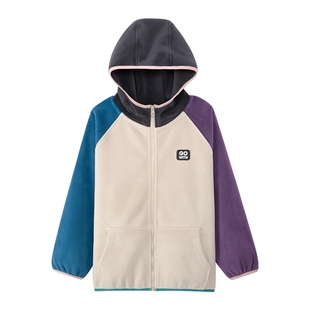 左西童装男童羊羔绒外套2025新款儿童双面奥粒绒大童冬季连帽棉服