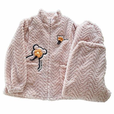 秋冬季孕妇珊瑚绒产后哺乳家居服