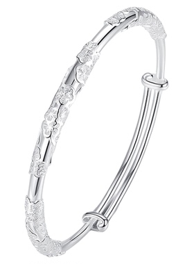 星城十二花神手镯女足银新中式小众高级感国风推拉可调节镯子时尚