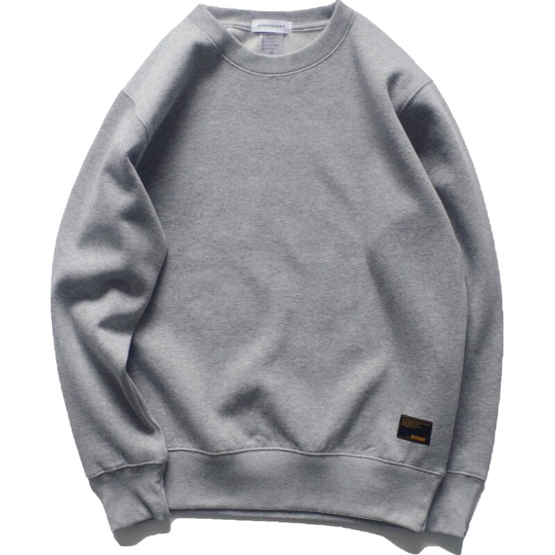 SOMETHNEW（STNW）风格纯色基础款打底抓绒套头圆领卫衣