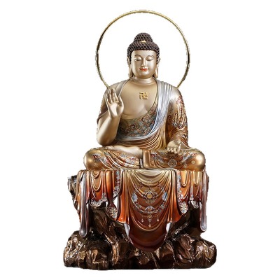 纯铜珐琅掐丝释迦牟尼佛像佛堂