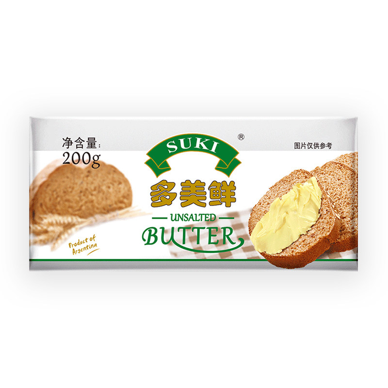 多美鲜乌拉圭进口动物黄油原味200g煎牛排涂面包烘焙曲奇爆米花