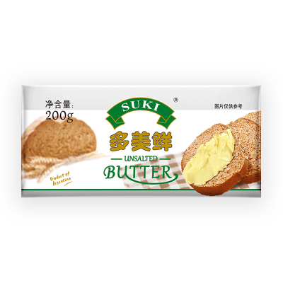 多美鲜乌拉圭进口动物黄油原味200g煎牛排涂面包烘焙曲奇爆米花