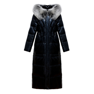 长款真皮羽绒服女绵羊皮狐狸毛领大码修身加厚海宁皮草外套冬新潮