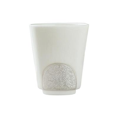 白瓷鎏银单杯高档茶杯品茗主人杯