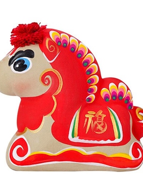 吉兔坊祝福生肖泥塑兔爷摆件