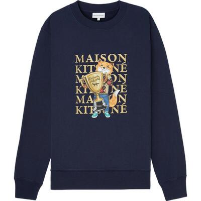 【38开门红】Maison Kitsune 早春男品牌标志印花棉质卫衣