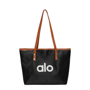 alo韩版简约字母帆布包包小众单肩包通勤手提包大容量托特包女