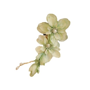 春芽新中式仿生花发饰绿色绢花发夹旗袍汉服演出头饰