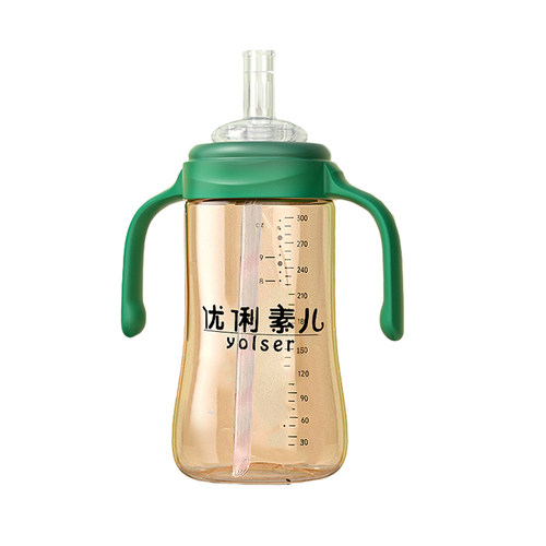 奶瓶大宝宝吸管杯ppsu防喷粗管直吸耐摔2岁3岁以上儿童喝奶直饮杯