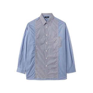 IT CDG COMME des GARCONS HOMME男装拼接条纹长袖衬衫时尚型男