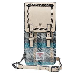 英国直邮苏格兰Islander正品Harris Tweed®斜挎羊毛格手机包包