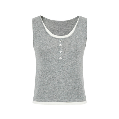 indicia标记时尚简约假两件背心