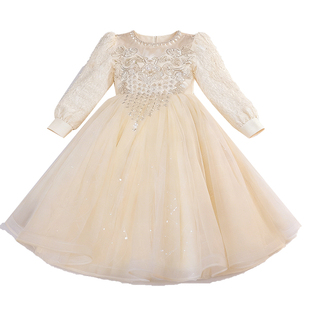 女童礼服高端轻奢小众主持人儿童钢琴演奏女孩生日花童公主裙冬季