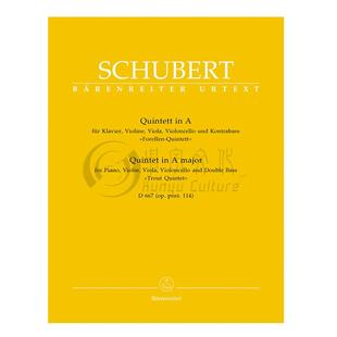 舒伯特 鳟鱼五重奏 A大调 op.post114 D667 总分谱 骑熊士原版乐谱书 Quintet in A Major Piano Violin Viola Violoncello BA5608