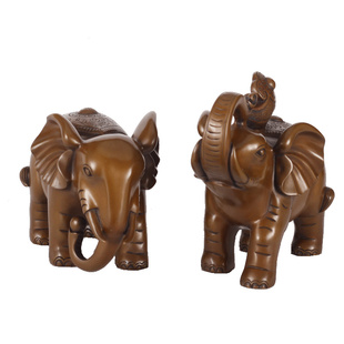 知柿纯紫铜财福大象工艺品办公室财务室大象摆件