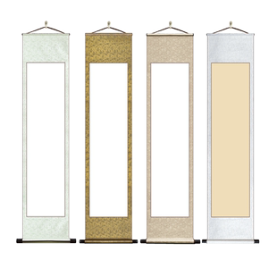 毛笔字书法卷轴空白画轴竖中堂空白卷轴字画书画画卷装裱挂画空白纸国画立轴画作品纸挂画专用定制半生熟裱画