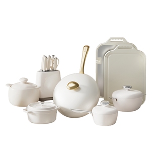 velosan鹅卵石锅具套装全套家用厨房不粘炒锅煎乔迁新居厨具组合