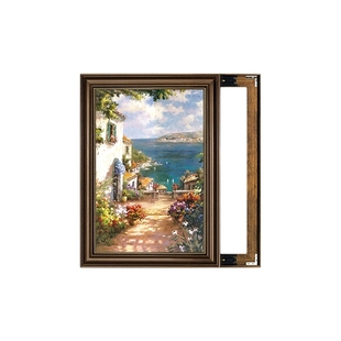 美式电表箱装饰画配电箱挂画开关盒遮挡总开关竖版免打孔餐厅壁画