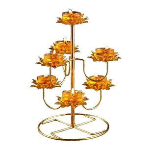 供佛灯灯架七盏七星供灯酥油烛烛台家用佛堂供灯烛台佛具用品