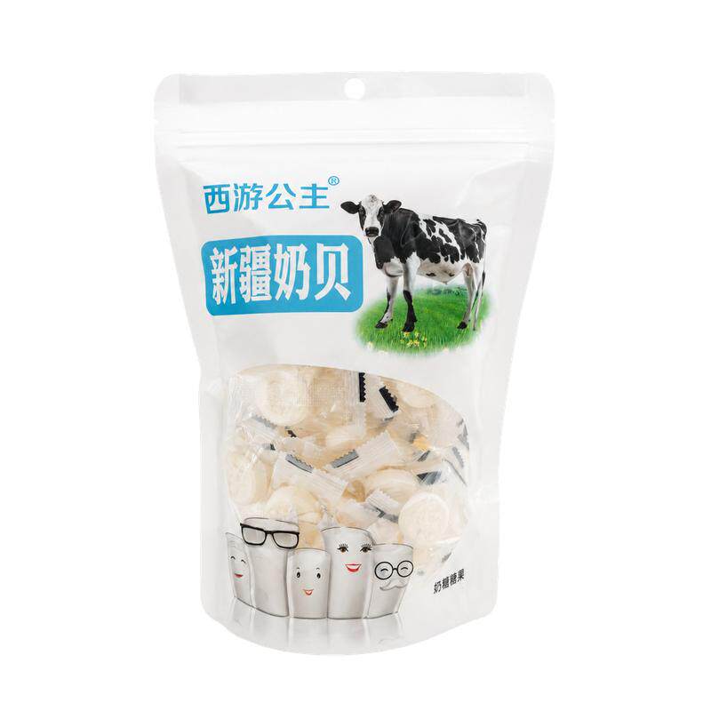 新疆西游公主特浓牛奶片正宗特产干吃零食无香精奶贝独立包装500g 宗精实拍商品图