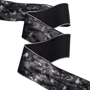 事儿THINGER 台湾产 金属丝绒感烫金丝带织带—黑暗金银2色布带