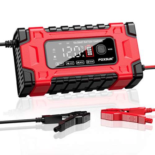 源头工厂电池充电器12V24V10A大充电器智能汽车脉冲修复数显屏