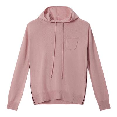 山羊绒连帽套头针织毛衣商场同款