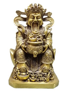 元宝财神黄铜文财神家居客厅大厅新品摆件乔迁新居店铺开业装饰品