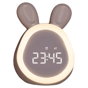 可爱兔子小闹钟灯学生专用起床神器儿童女孩女生智能电子时钟礼物