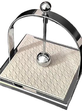 ins轻奢风编织皮革纸巾架