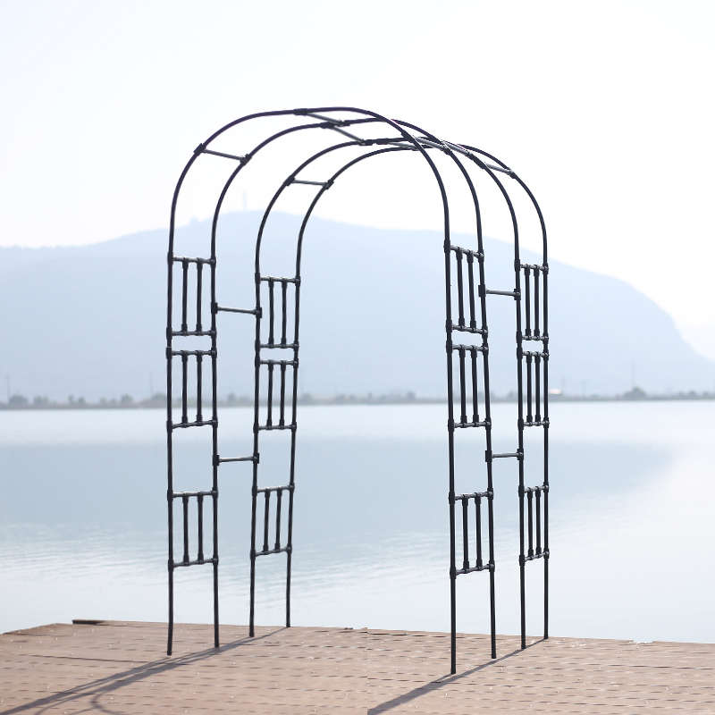 拱门花架爬藤架葡萄架庭院户外不锈镀锌包塑钢管花园月季拱形支架