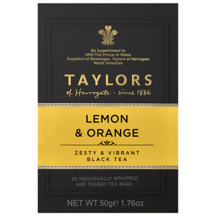 TAYLORS茶英国 泰勒柠檬橙子果香味红茶 20片袋泡茶包 进口茶叶