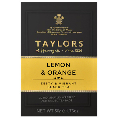 英国泰勒柠檬香橘果香茶20片盒装