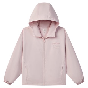 超级安踏女童运动防水外套休闲连帽上衣校园网球风卫衣362538611U