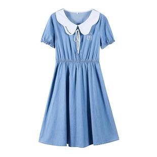 少女连衣裙中学生牛仔裙大童夏装新款初中生裙子高中生学院风女装