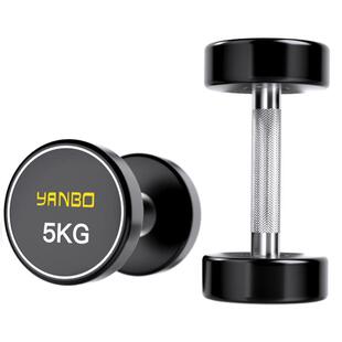 研博固定哑铃男士健身家用纯钢10kg健身房专用包胶亚玲套装组合