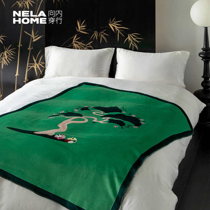 向内穿行新中式仙树毛毯沙发毯子办公室单双人空调毯午睡盖毯秋冬