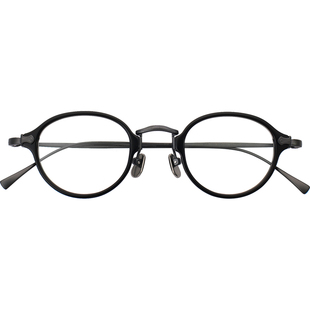 日本KameManNen万年龟眼镜框复古纯钛超轻圆框小脸眼镜架KMN-182