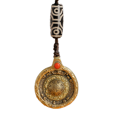西藏纯铜九宫八卦牌吊坠