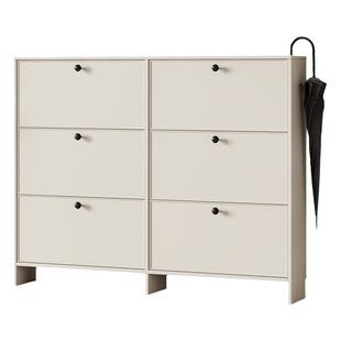 白色全铝合金鞋柜超薄翻斗式鞋厨家用户外门口防水防晒极窄可定制