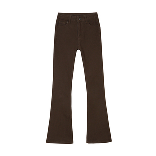 RTRX高腰微喇裤牛仔裤女2024秋冬显瘦显高弹力百搭小个子长裤子